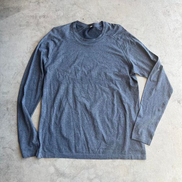 Lululemon Mens Warm Up long sleeve t shirt dry grey Mens size XL WORKOUT - Picture 1 of 1